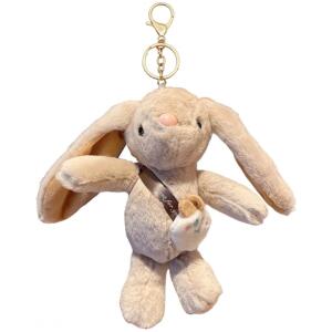 Plysj Nøkkelring Kanin Beige