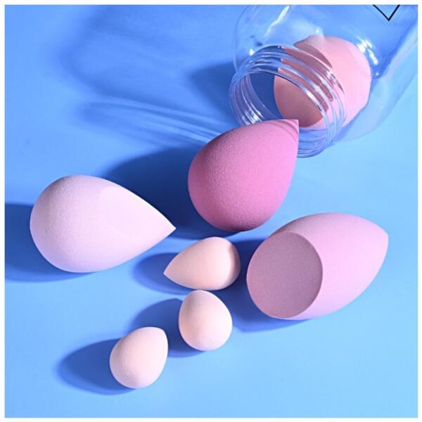 Sett med 7 sminkesvamper Rose Cream Duo GB06R - Bilde 2