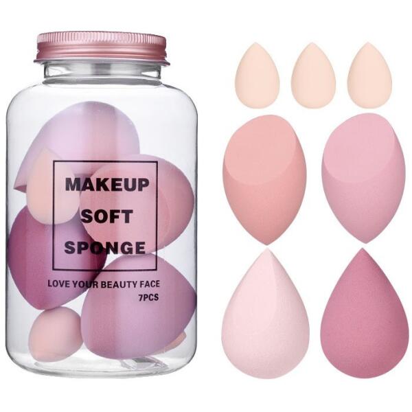 Sett med 7 sminkesvamper Rose Cream Duo GB06R