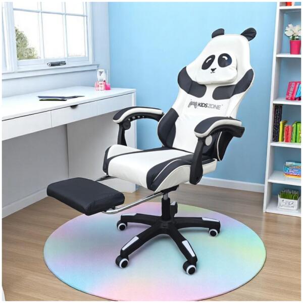 Gamingstol PANDA med fothviler og massasjefunksjon KIDS ZONE KO34 - Bilde 2