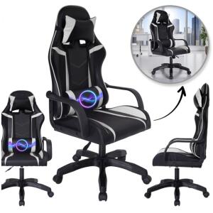 Gamingkontorstol VORTEX gamingstol økoskinn KO35B Svart Hvit