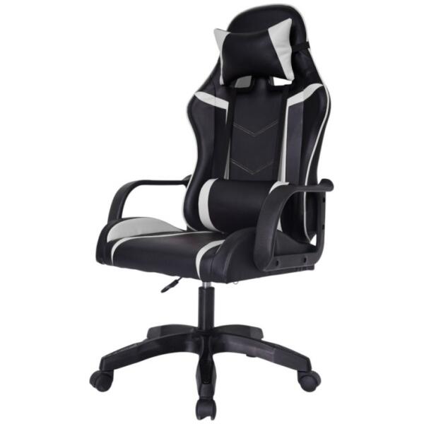 Gamingkontorstol VORTEX gamingstol økoskinn KO35B Svart Hvit - Bilde 3