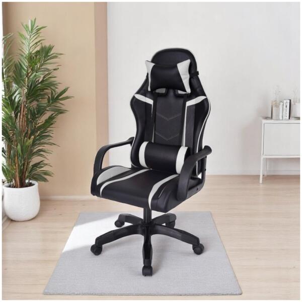 Gamingkontorstol VORTEX gamingstol økoskinn KO35B Svart Hvit - Bilde 6