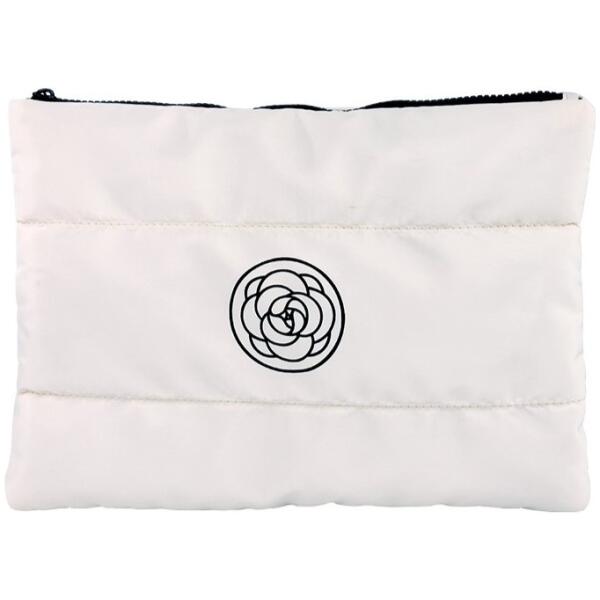 Stor quiltet vanntett dame toalettmappe 22x31 cm KS144B Hvit - Bilde 2