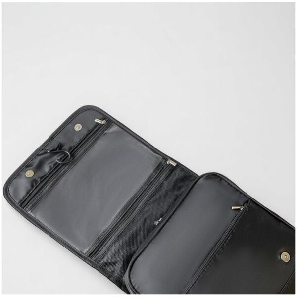 Elegant sammenleggbar sminkeveske koffert etui med håndtak KS153 Svart - Bilde 4