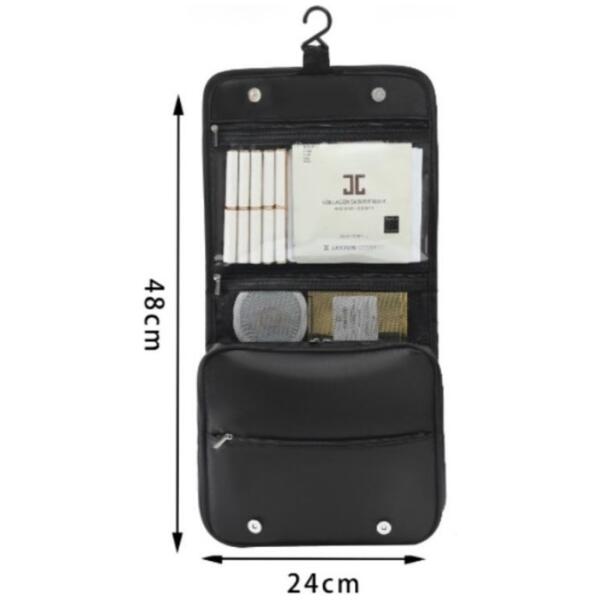 Elegant sammenleggbar sminkeveske koffert etui med håndtak KS153 Svart - Bilde 6