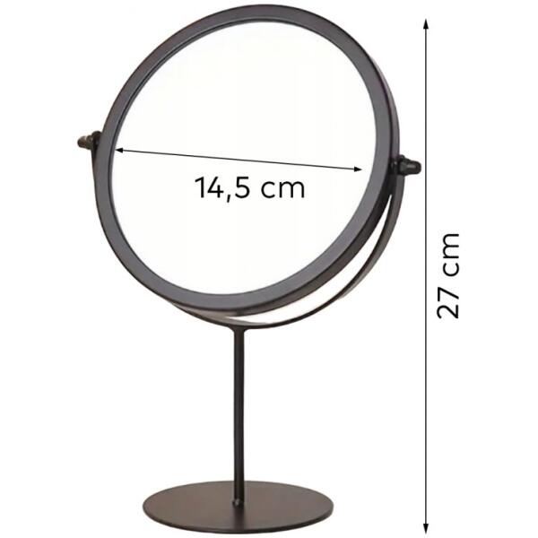 Stående kosmetikkspeil svart enkeltsidig høyde 27cm L14CZ Svart - Bilde 4