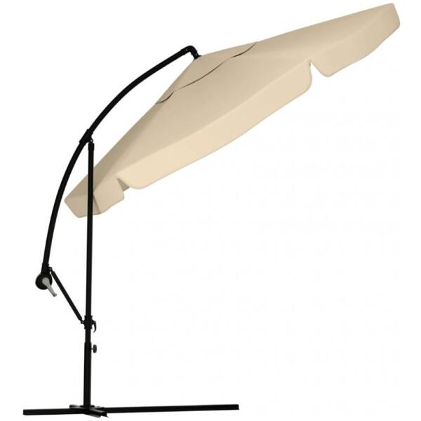 Parasol hage med SOLAR LED belysning 3,5 m med utligger og kappe Krem - Bilde 10