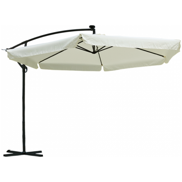 Parasol hage med SOLAR LED belysning 3,5 m med utligger og kappe Krem - Bilde 5