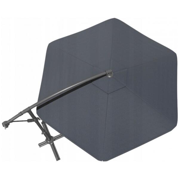 Paraplyhage med solcelle LED-belysning med sveiv og volang 3,5 m OGP11SZ Grafitt - Bilde 8
