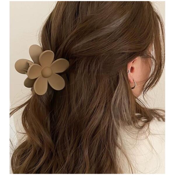 Hårklemme XL blomst beige 7x7,5 cm SP152K Beige - Bilde 7
