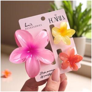 Sett med hårklemmer 3-i-1 blomster ombre XL 2 stk mini klemmer SP415 XL Ombre