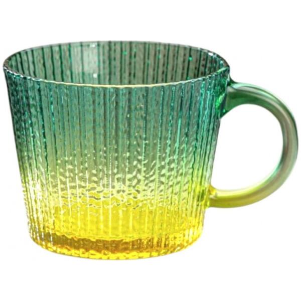 Kopp rillet glass stor flaskegrønn ombre 380 ml 1 stk SZK176 - Bilde 2