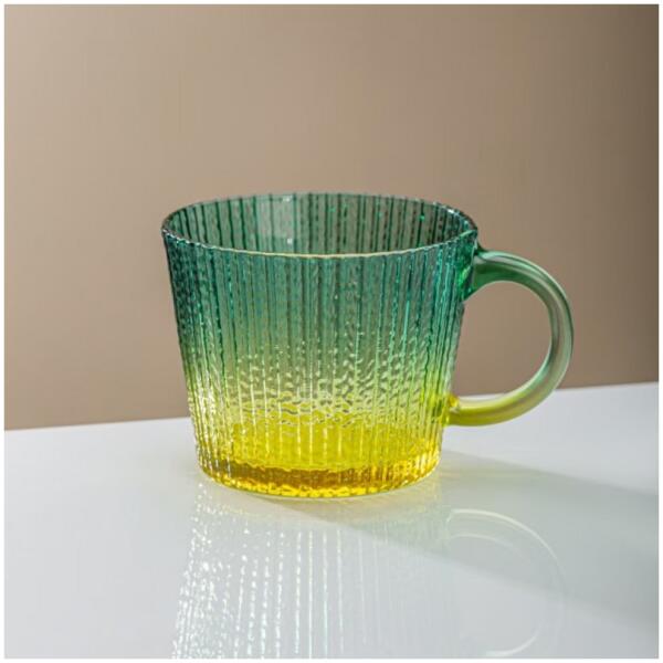 Kopp rillet glass stor flaskegrønn ombre 380 ml 1 stk SZK176 - Bilde 3