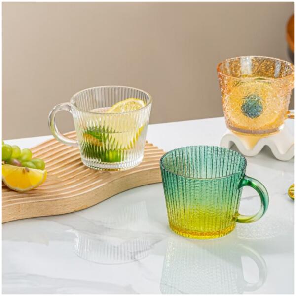 Kopp rillet glass stor flaskegrønn ombre 380 ml 1 stk SZK176 - Bilde 4