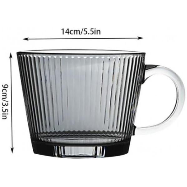 Kopp glass rillet stor 380 ml 1 stk SZK177 Grafitt Grå - Bilde 8