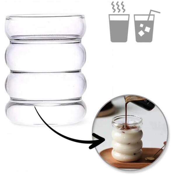 Glass 350ml Bubble 1 pc for coffee latte long drinks SZK37POJ