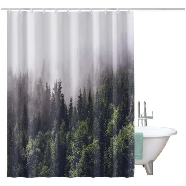Dusjforheng gardin med 3D-trykk vanntett 200x180 cm ZPR20