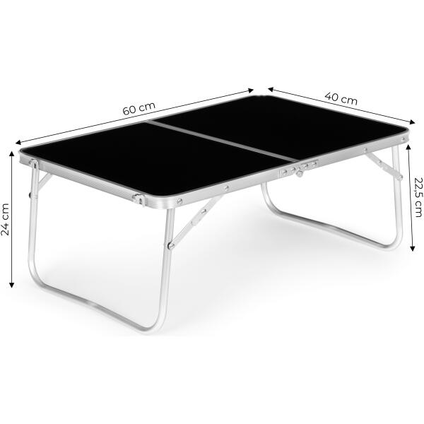 Turistbord lite piknikbord sammenleggbart 60x40 cm MultiGarden Svart - Bilde 8