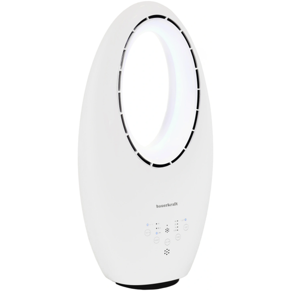 Moderne gulvstående bladløs vifte 60W 3 arbeidsmoduser fjernkontroll timer LED-belysning - Bilde 2