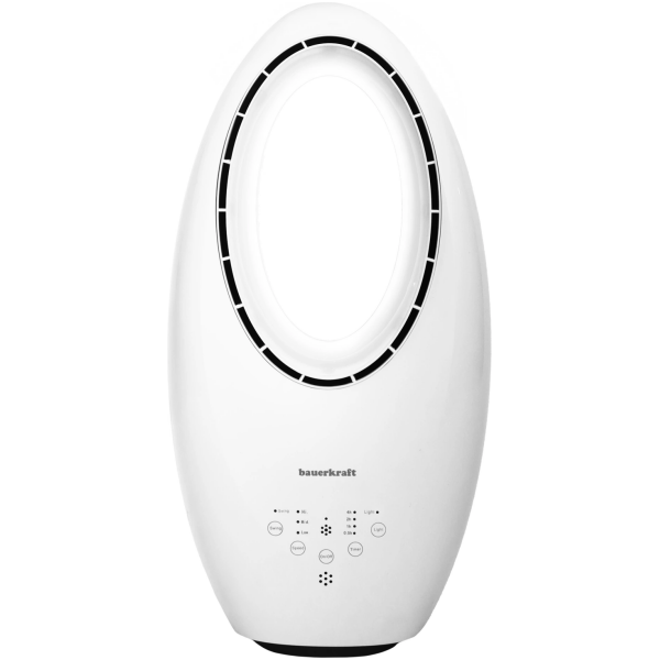 Moderne gulvstående bladløs vifte 60W 3 arbeidsmoduser fjernkontroll timer LED-belysning - Bilde 4