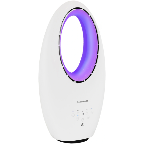 Moderne gulvstående bladløs vifte 60W 3 arbeidsmoduser fjernkontroll timer LED-belysning - Bilde 5