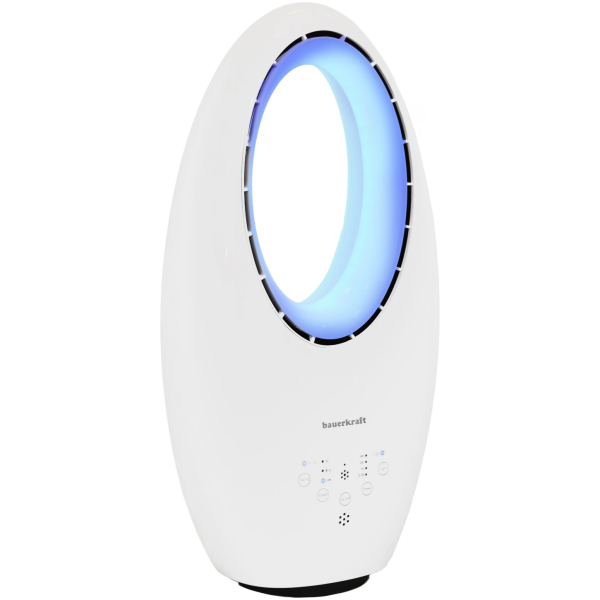 Moderne gulvstående bladløs vifte 60W 3 arbeidsmoduser fjernkontroll timer LED-belysning - Bilde 3