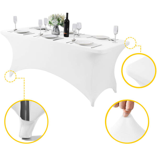 Universalduk stretch overtrekk til cateringbord 180 cm 6FT MultiGarden Hvit - Bilde 4