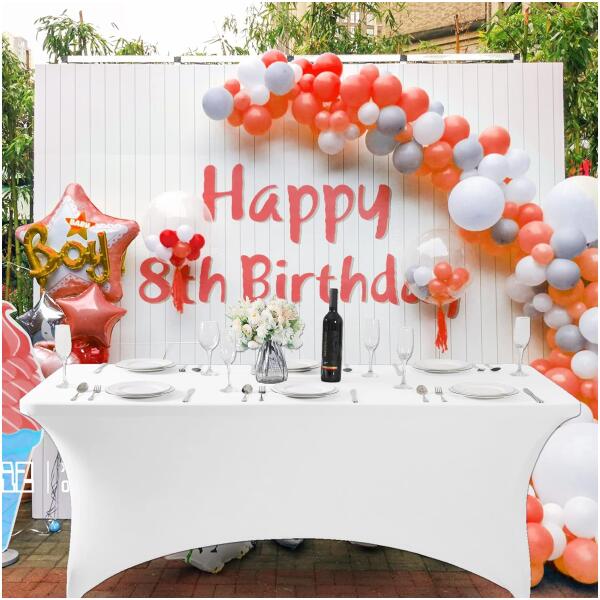 Universalduk stretch overtrekk til cateringbord 180 cm 6FT MultiGarden Hvit - Bilde 6