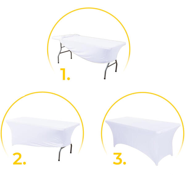 Universalduk stretch overtrekk til cateringbord 180 cm 6FT MultiGarden Hvit - Bilde 5