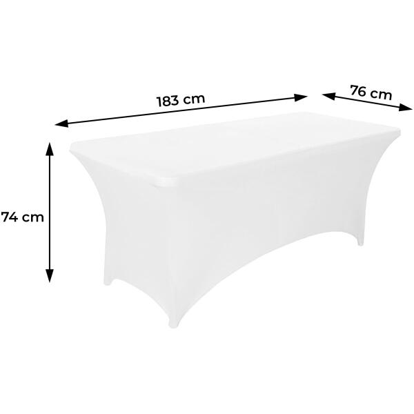 Universalduk stretch overtrekk til cateringbord 180 cm 6FT MultiGarden Hvit - Bilde 8