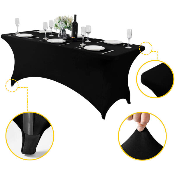Universaltrekk til cateringbord 180 cm 6FT elastisk MultiGarden Svart - Bilde 5