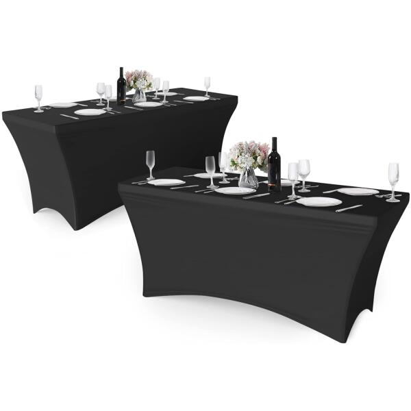 Universaltrekk til cateringbord 180 cm 6FT elastisk MultiGarden Svart - Bilde 10