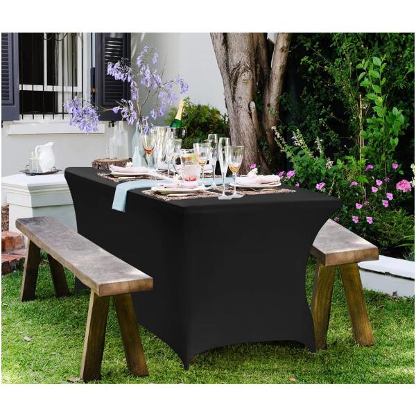 Universaltrekk til cateringbord 180 cm 6FT elastisk MultiGarden Svart - Bilde 6