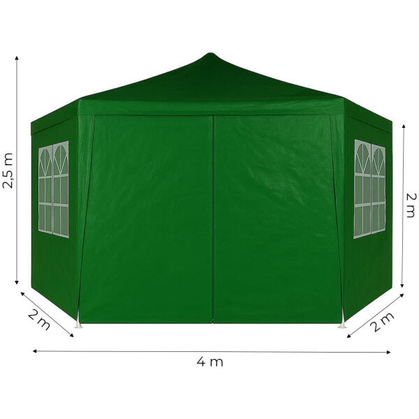 Hagepaviljong telt 2x2x2 m med vinduer MultiGarden Grønn - Bilde 8