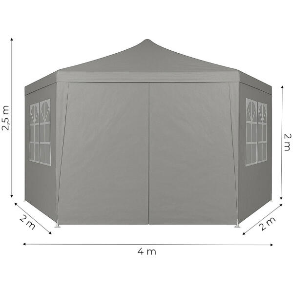 Hagepaviljong handelsbod 2x2x2 m med vinduer MultiGarden Grå - Bilde 8