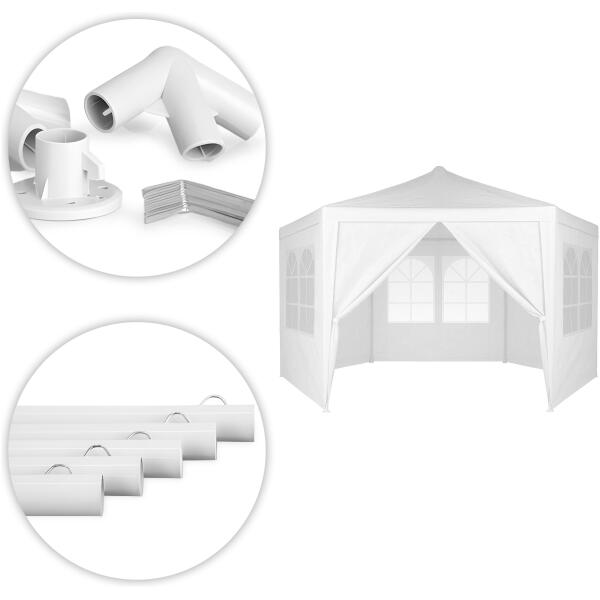 Paviljong hage telt kommersiell 2x2x2 m med vinduer MultiGarden Hvit - Bilde 5