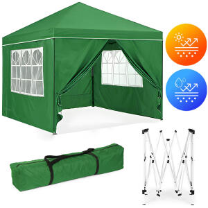 Hagepaviljong automatisk sammenleggbar 3x3 m med 4 sidevegger MultiGarden