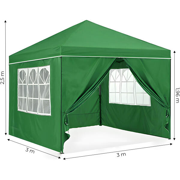 Hagepaviljong automatisk sammenleggbar 3x3 m med 4 sidevegger MultiGarden - Bilde 10