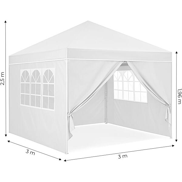 Hagepaviljong automatisk sammenleggbar3x3 m med 4 sidevegger MultiGarden - Bilde 10