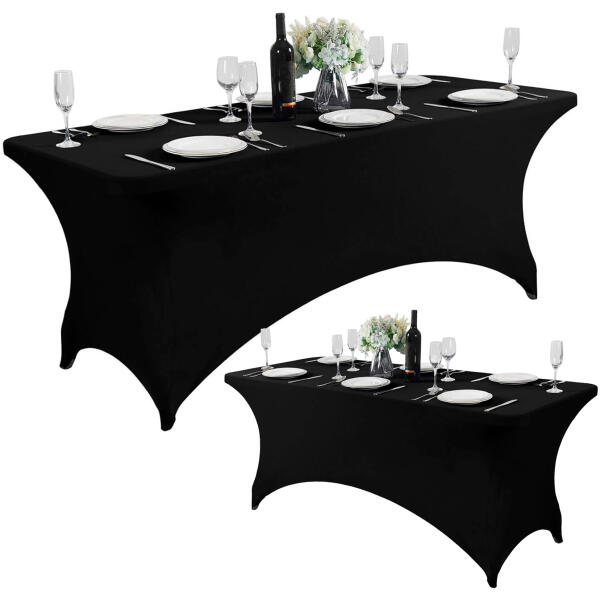 Universalduk stretchbordtrekk til cateringbord 240 cm 8FT MultiGarden Svart