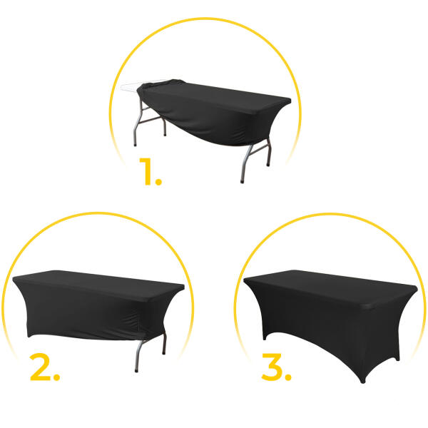 Universalduk stretchbordtrekk til cateringbord 240 cm 8FT MultiGarden Svart - Bilde 4