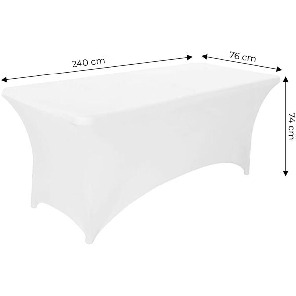 Universalt bordtrekk til cateringbord 240 cm 8FT elastisk MultiGarden Hvit - Bilde 8