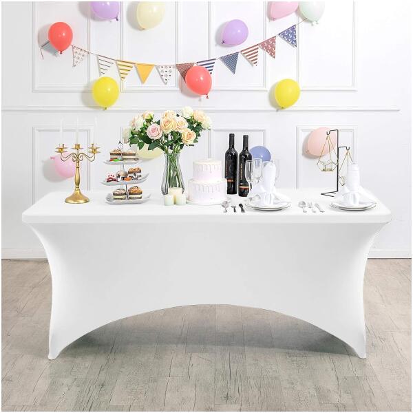 Universalt bordtrekk til cateringbord 240 cm 8FT elastisk MultiGarden Hvit - Bilde 7