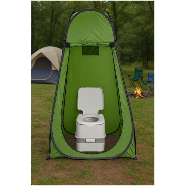 Selvoppsettende campingtelt omkledningsrom dusjkabinett WC MultiGarden Grønn - Bilde 7