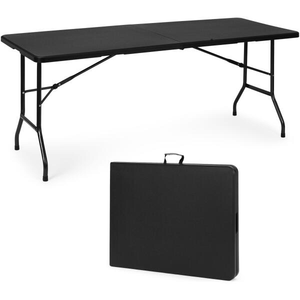 Komplett catering sett bord 4 stoler sammenleggbart møbelsett HDPE MultiGarden Svart - Bilde 3