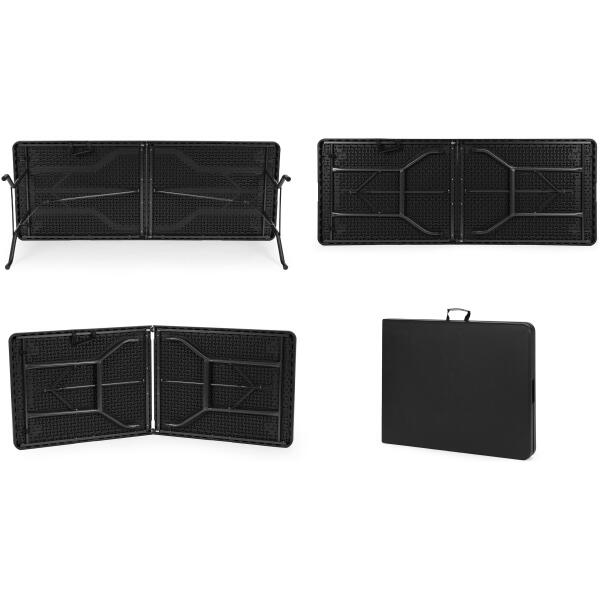 Komplett catering sett bord 4 stoler sammenleggbart møbelsett HDPE MultiGarden Svart - Bilde 4