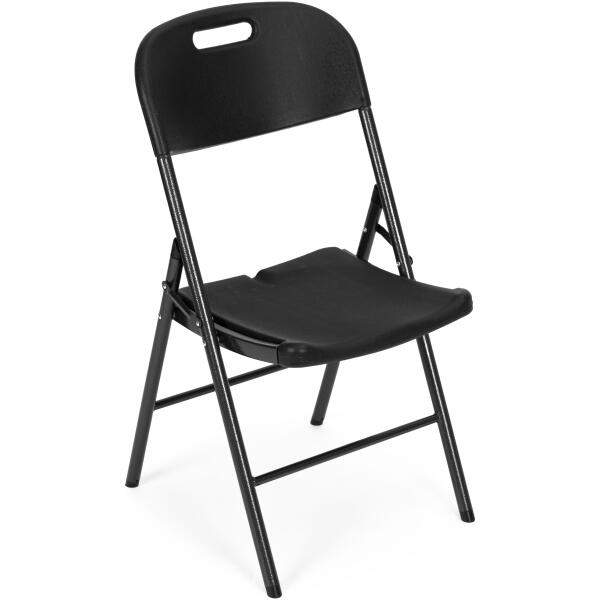 Komplett catering sett bord 4 stoler sammenleggbart møbelsett HDPE MultiGarden Svart - Bilde 9