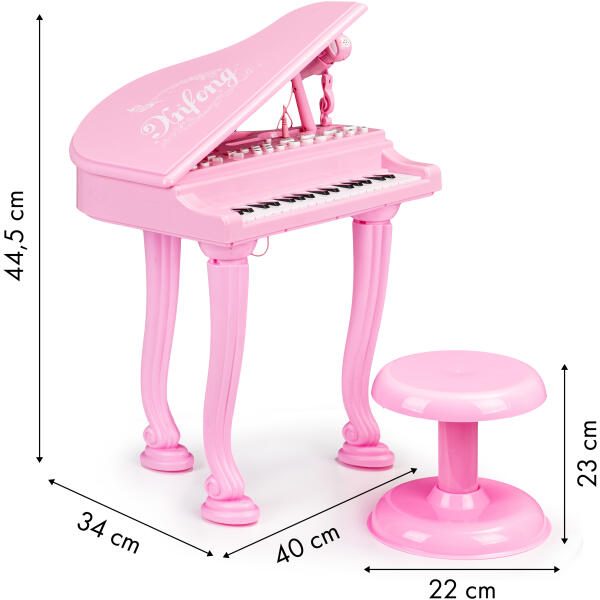 Piano orgel keyboard pianino med mikrofon mp3 Svart - Bilde 5
