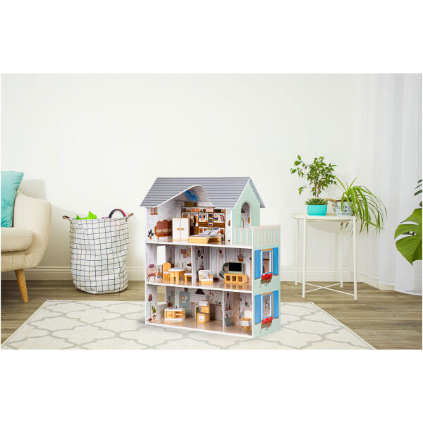 Dukkehus med møbler Residence Emma ECOTOYS - Bilde 2